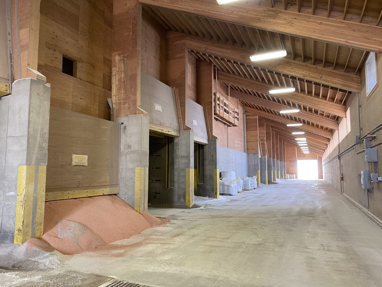Crop nutrient products in a warehouse