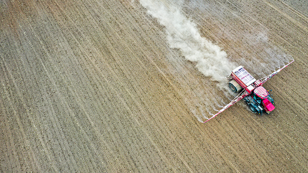 Sprayer in a field